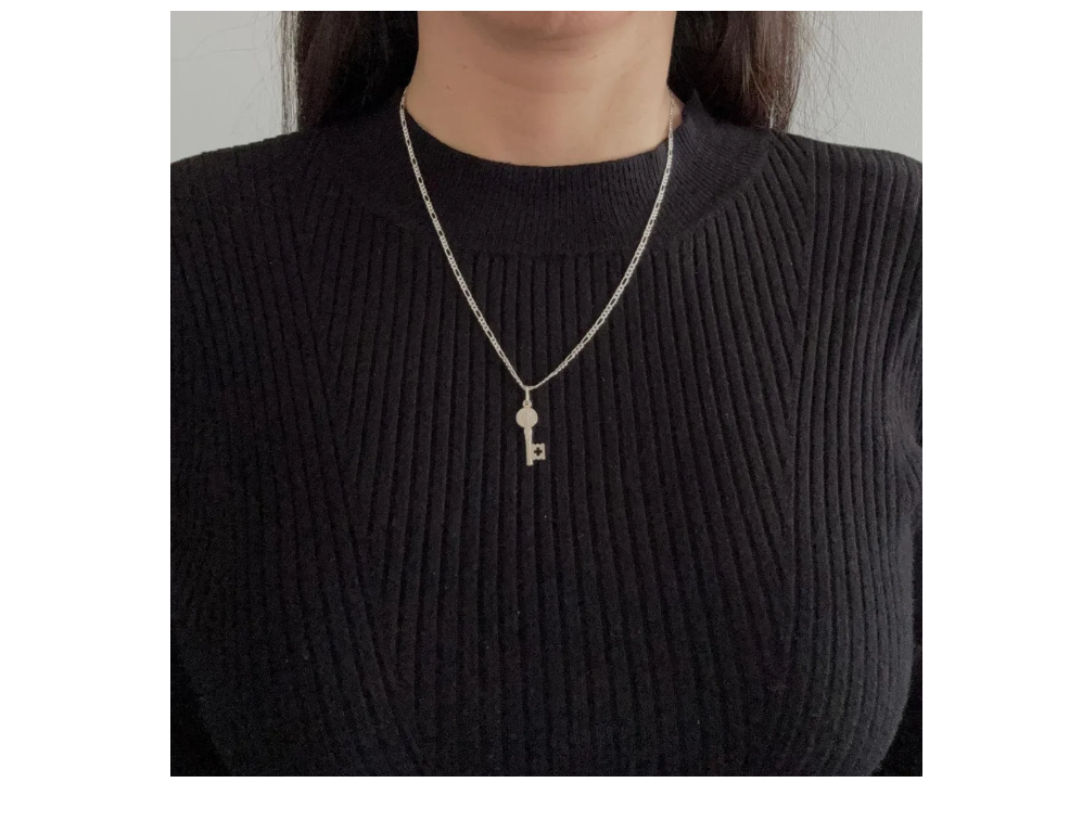 colgante llave san benito en plata italiana 925 joya religiosa