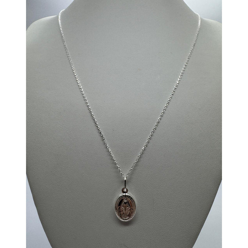 colgante virgen del rayo en plata italiana 925 joya religiosa