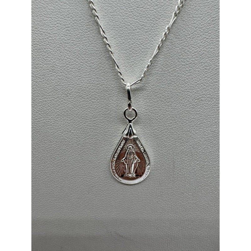 cadena de proteccion virgen del rayo plata 925 para mujer