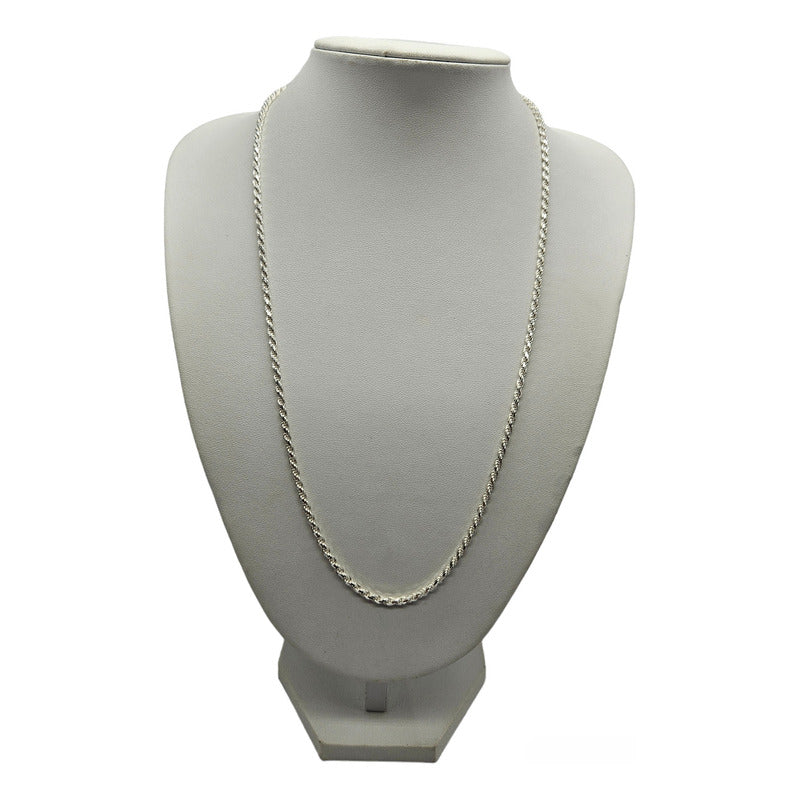 Cadena Turbillón tipo cordón plata ley 925, joya moderna de plata italiana.