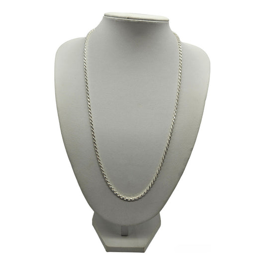 Cadena Turbillón tipo cordón plata ley 925, joya moderna de plata italiana.