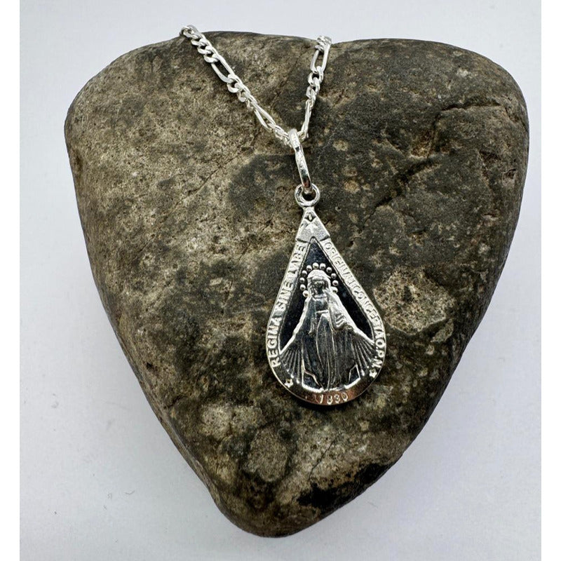 colgante virgen del rayo en plata 925 fe y proteccion