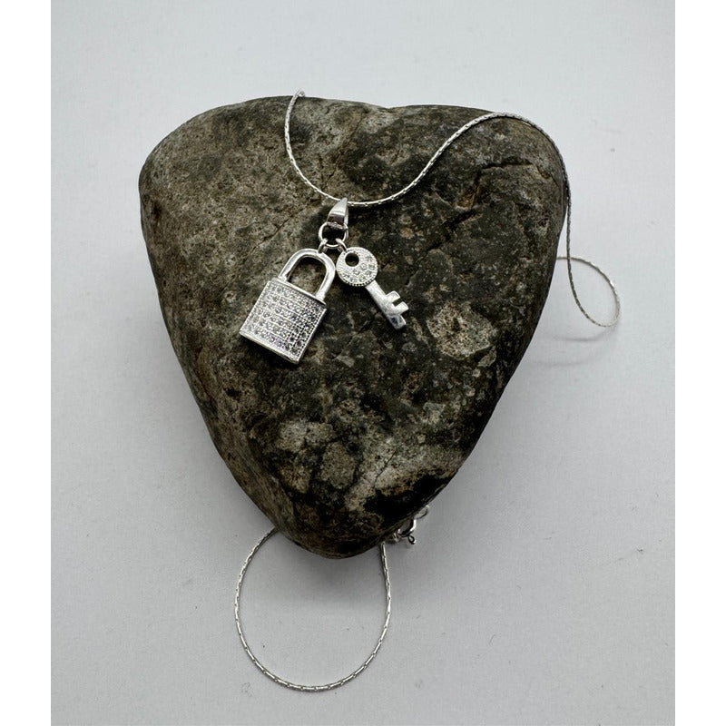 collar con colgante candado plata 925 joyeria femenina
