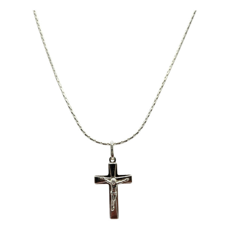 cadena con colgante cruz plata italiana 925 joyeria fina