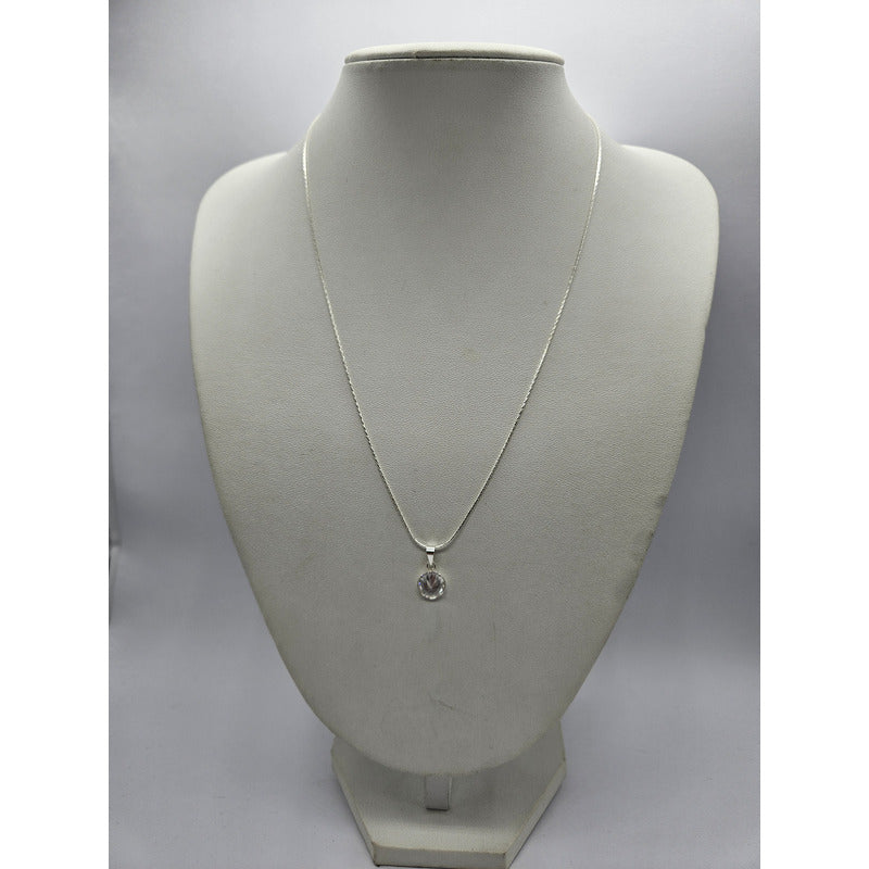 cadena mujer con punto de luz plata 925 moderna