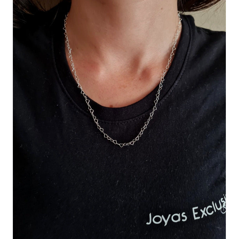 collar corazones entrelazados plata 925 joyeria femenina