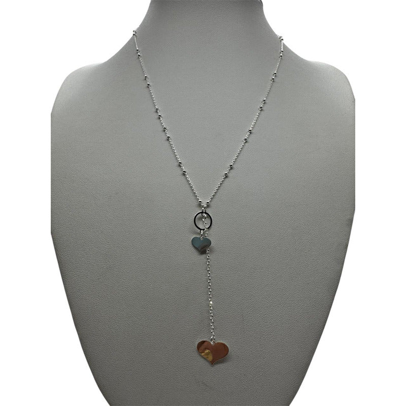 cadena con corazones plata italiana 925 joyeria fina