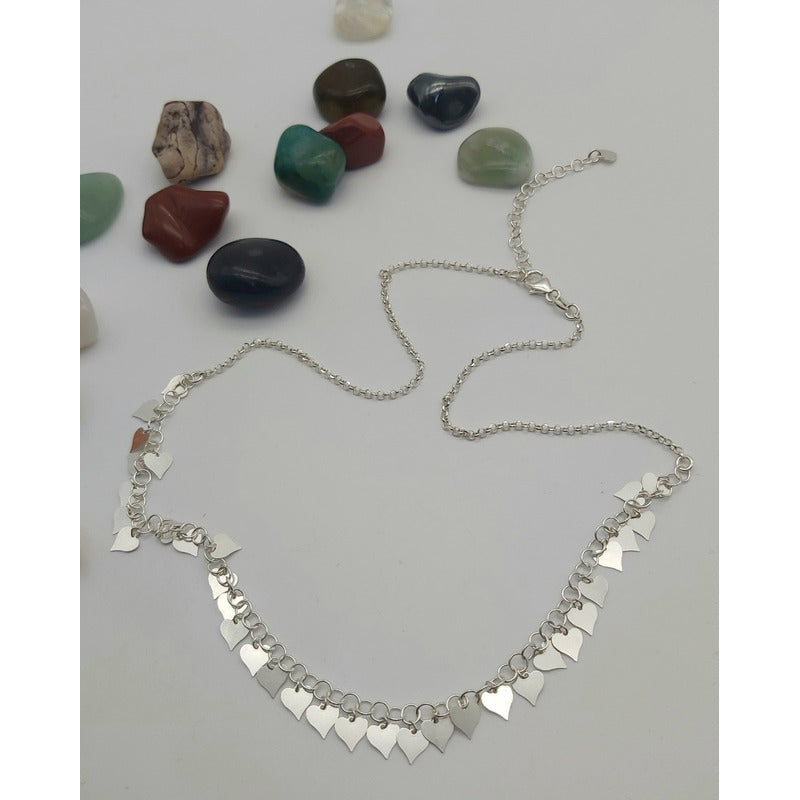 collar corazones plata 925 joyeria femenina elegante