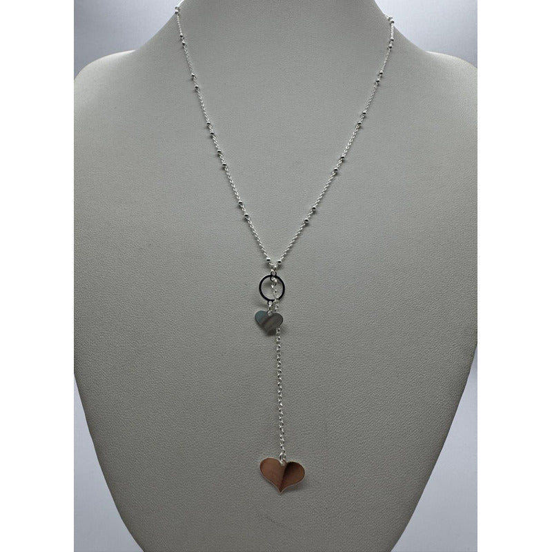 collar corazones plata 925 diseno femenino