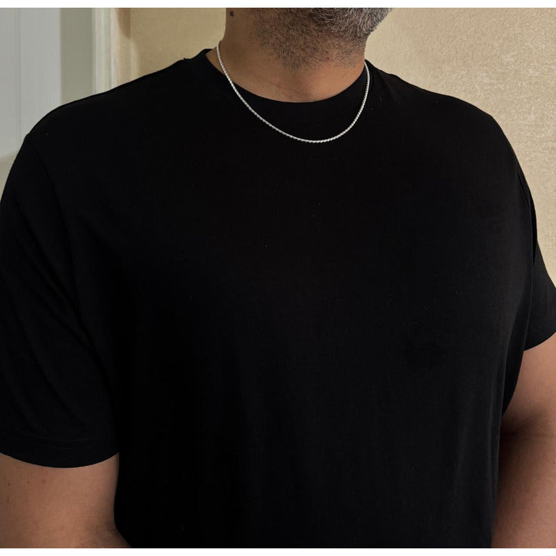 Collar coreano plata 925 corto para hombre, joya exclusiva con estilo italiano.