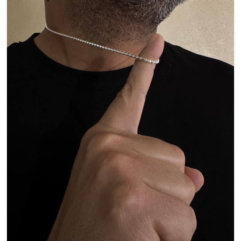 Collar coreano plata ley 925 cortita, joya moderna de Joyas Exclusivas Italianas.