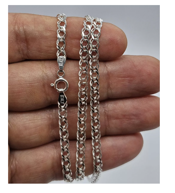 Collar doble grumet plata ley 925, joya de excelente calidad y acabado profesional.