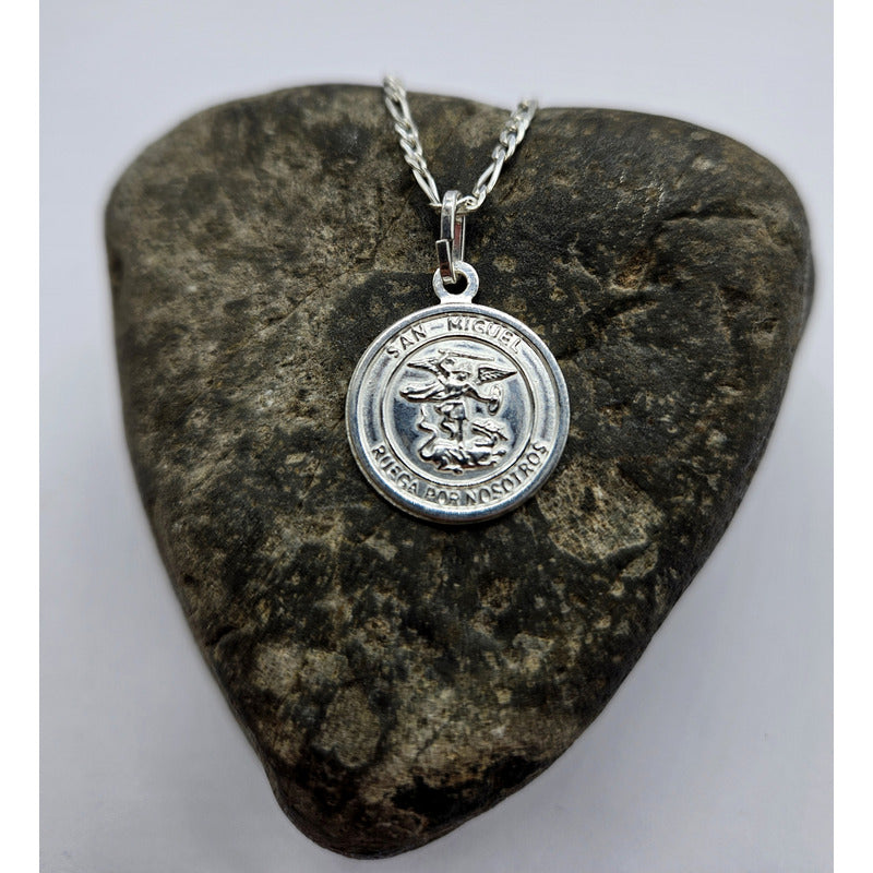 cadena san miguel arcángel mujer plata italiana 925