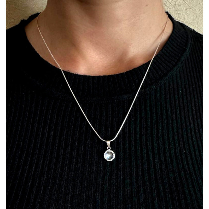 collar con punto de luz plata italiana 925 femenino