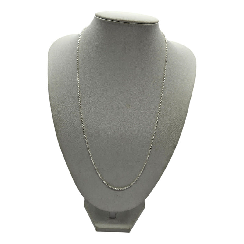 Collar Turbillón plata italiana 925, diseño tipo cordón con brillo italiano.