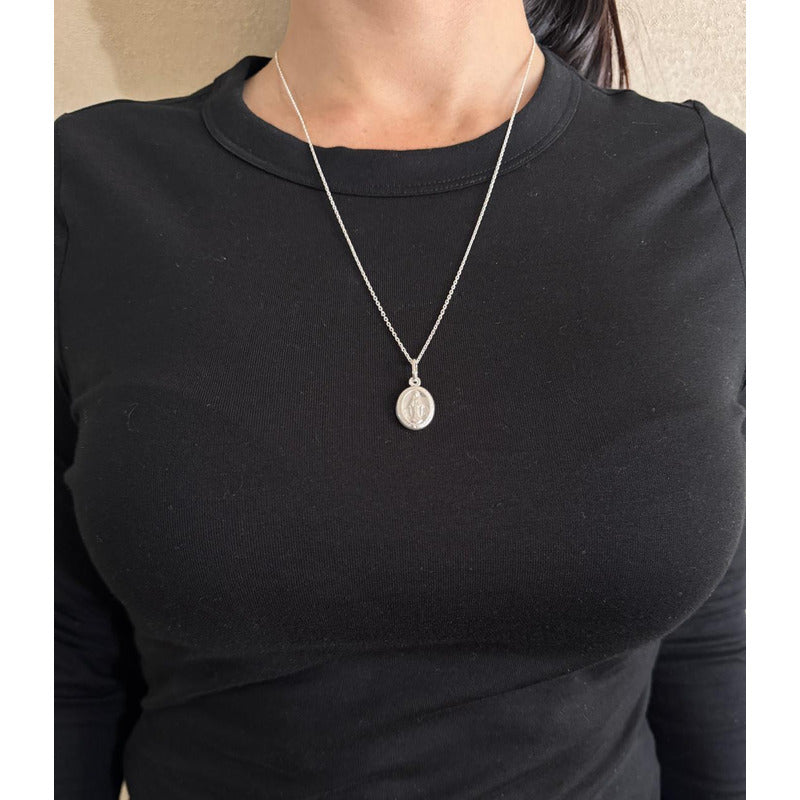 cadena virgen del rayo fe y proteccion plata 925