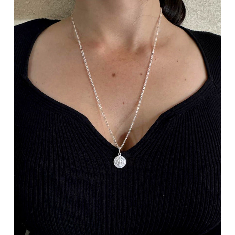 colgante san benito joyería plata italiana 925