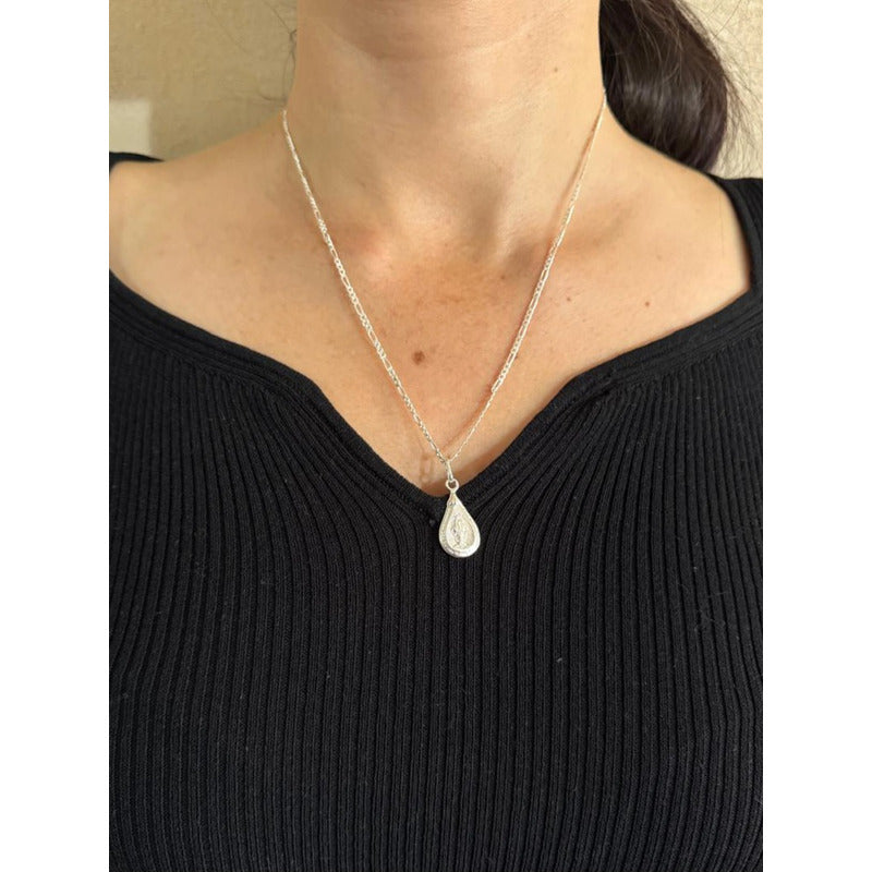 cadena con colgante virgen del rayo mujer plata italiana 925