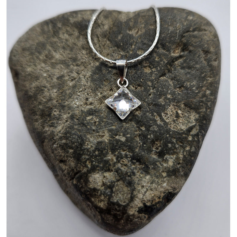 collar con punto de luz plata italiana 925 elegante