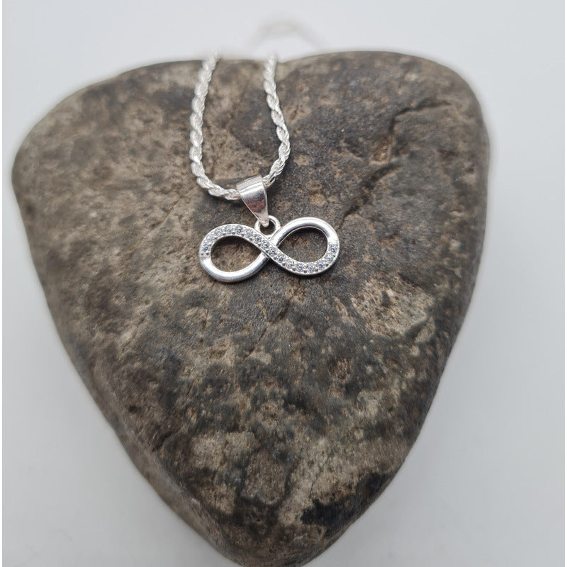 Colgante Infinito Con Cadena Plata Italiana 925 -  Mujer