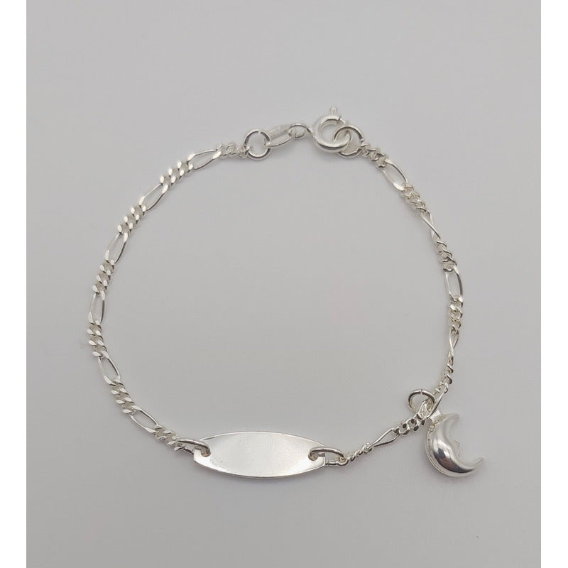 Pulsera Piocha  Guagua/niño/niña Plata Italiana 925 - Luna
