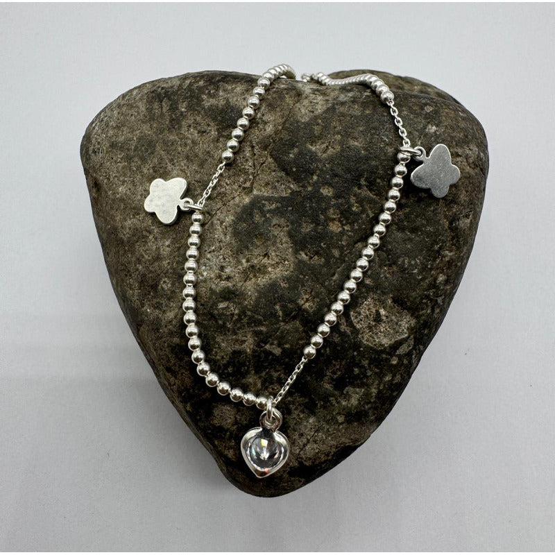 Pulsera Mujer Plata Italiana 925 - Trebol De La Buena Suerte