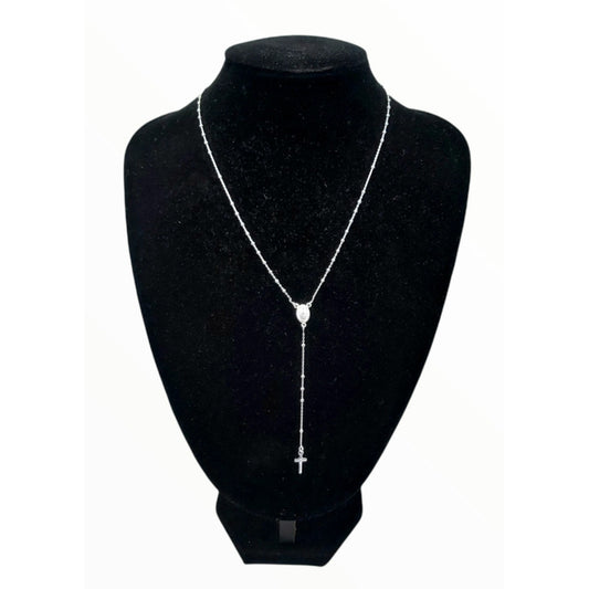 Rosario Plata Fina Mujer 40 Cm Italiana 925 Collar