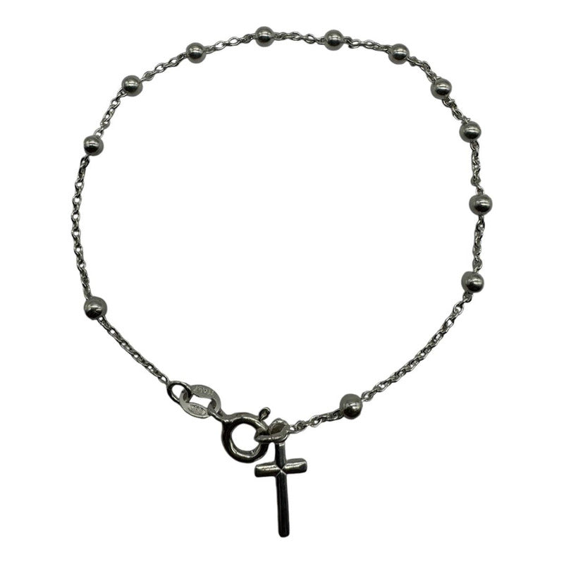 Pulsera Mujer Cruz Movible Plata Fina Italiana 925