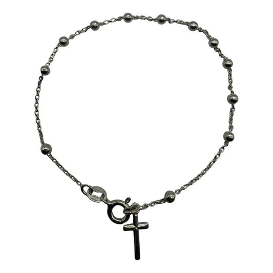 Pulsera Mujer Cruz Movible Plata Fina Italiana 925