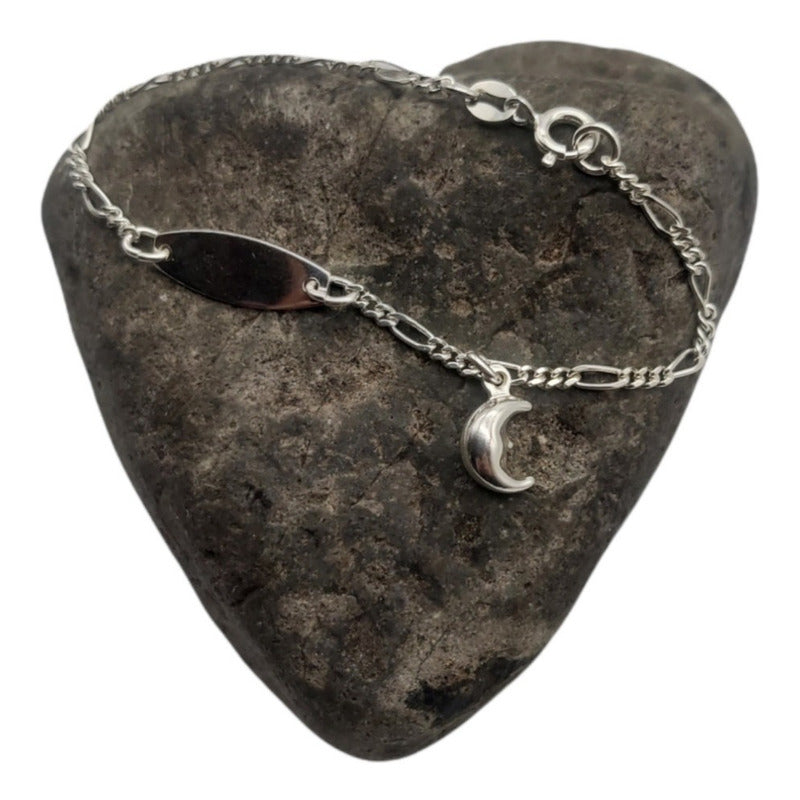 Pulsera Piocha  Guagua/niño/niña Plata Italiana 925 - Luna
