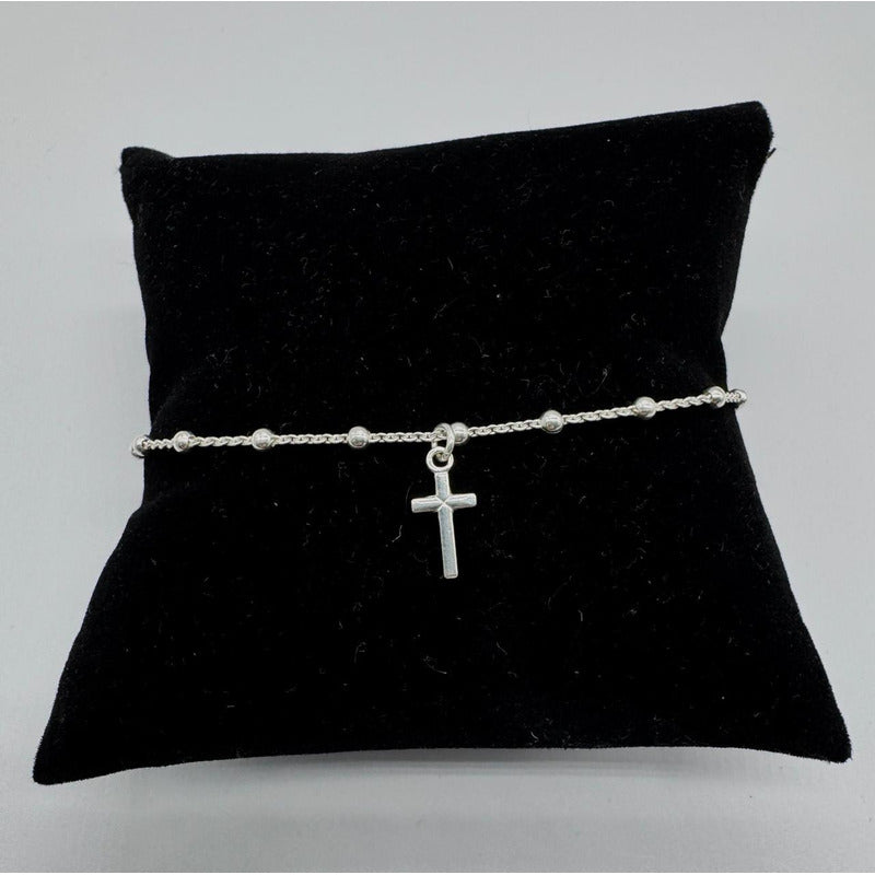 Pulsera Mujer Cruz Movible Plata 925 - Regulador