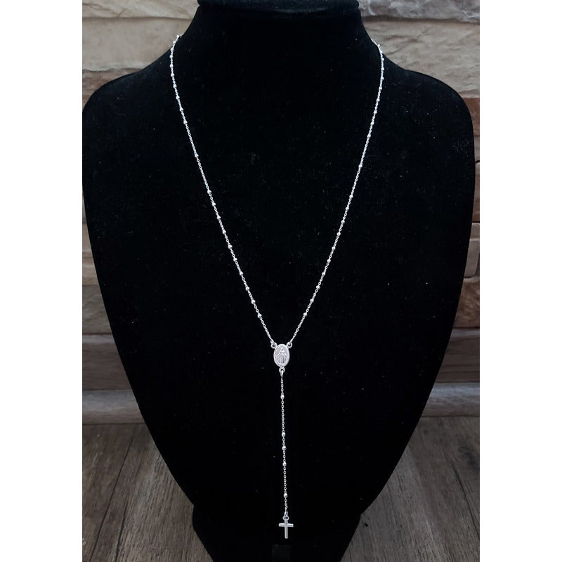 Rosario Plata Fina Mujer 40 Cm Italiana 925 Collar