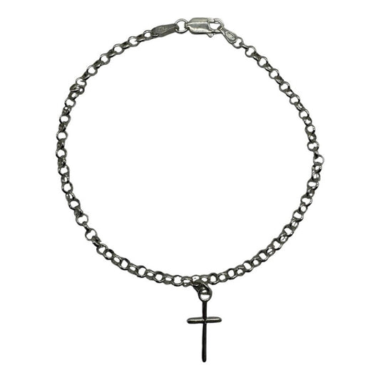 Pulsera Plata Cruz Italiana 925 Mujer