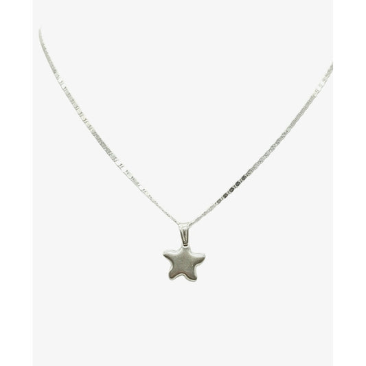 Colgante Estrella Con Cadena Mujer Plata Italiana 925