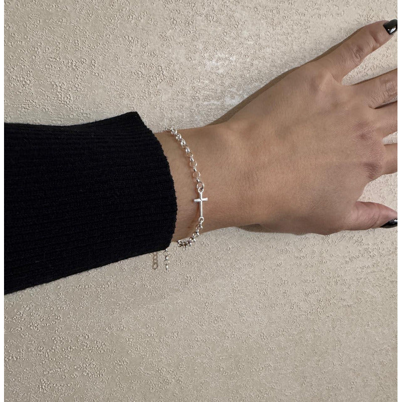 PULSERA CRUZ FIJA 19CM MUJER