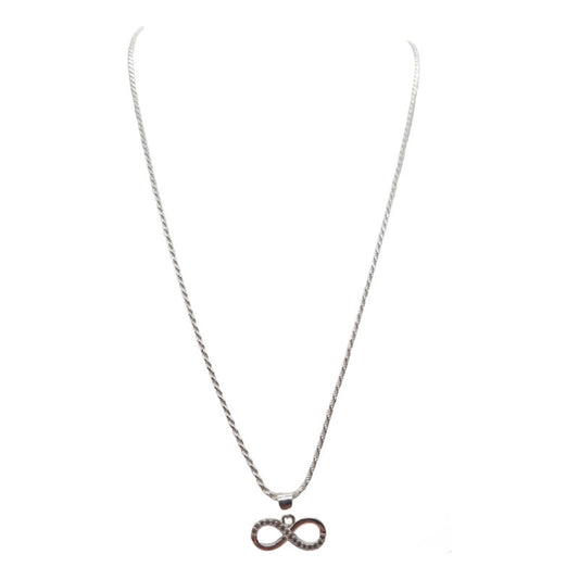 Colgante Infinito Con Cadena Plata Italiana 925 -  Mujer