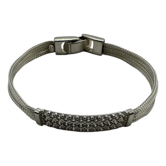 Pulsera Mujer Exclusiva Con Circones Plata Italiana 925