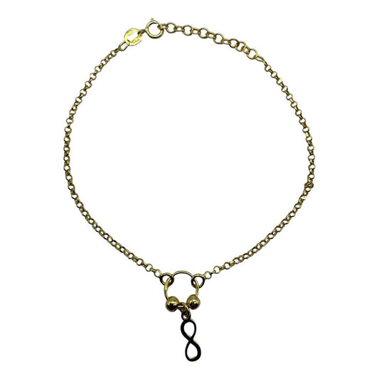 Pulsera Infinito Plata Italiana 925 Con Baño De Oro 18k