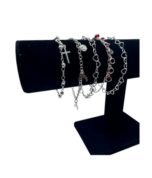 LOTE DE JOYAS AL MAYOR 5 PULSERAS MUJER PLATA ITALIANA 925 L8