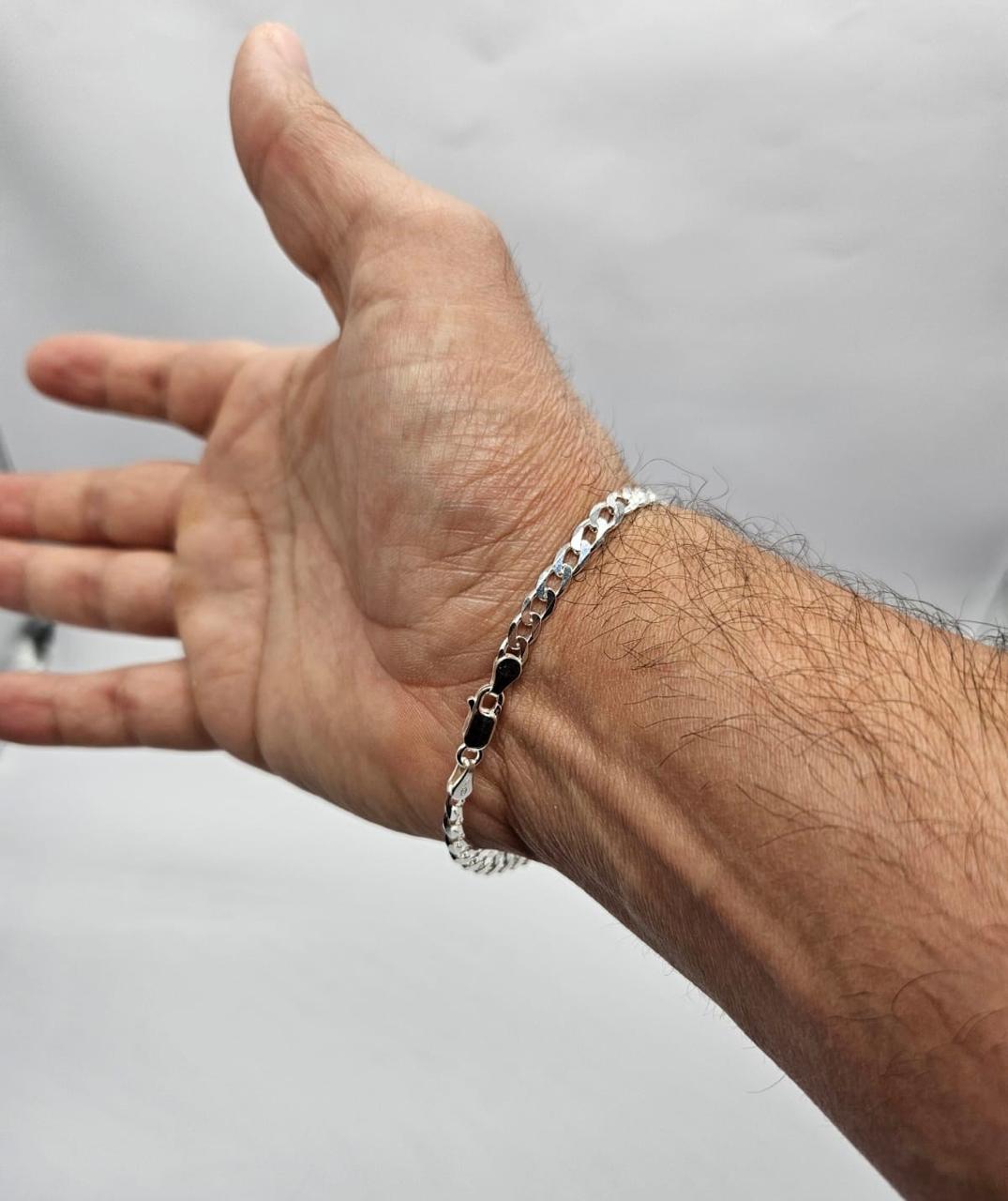 pulsera piocha grumet hombre plata italiana 925 joyas exclusivas envíos rápidos a todo chile