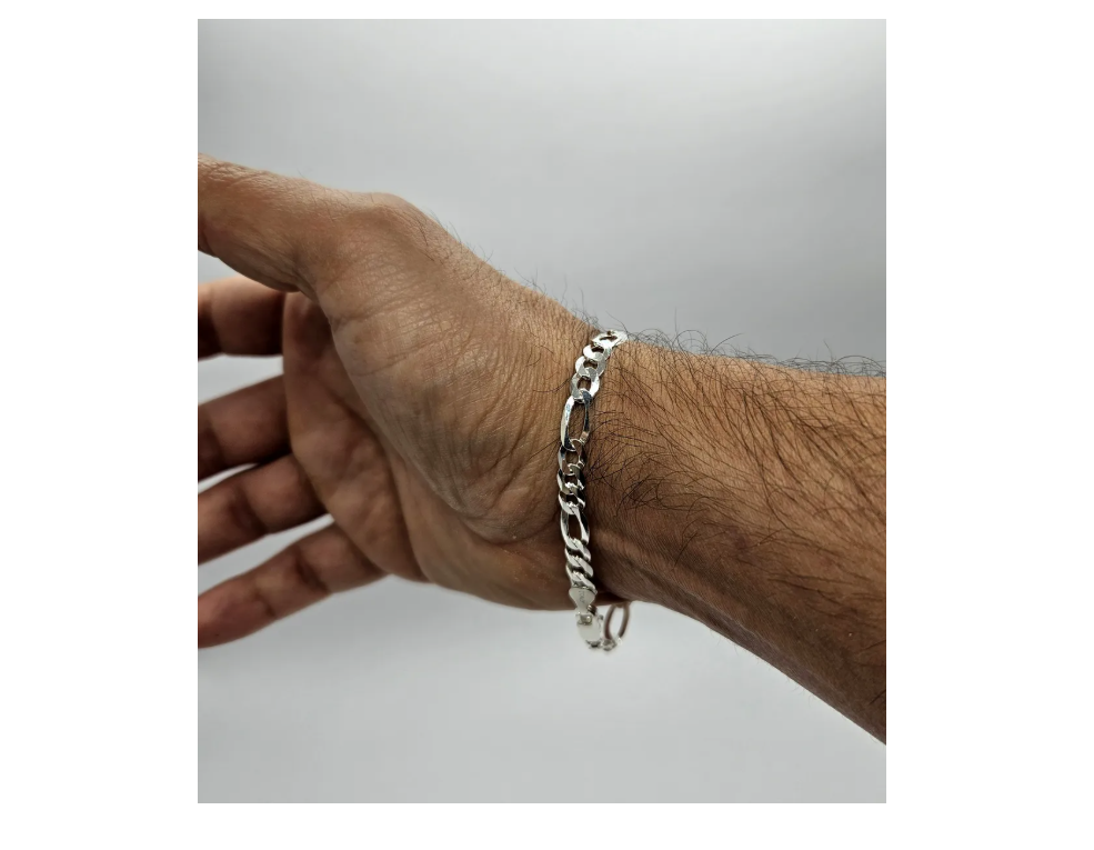 Detalle pulsera Cartier masculina plata italiana 925 premium