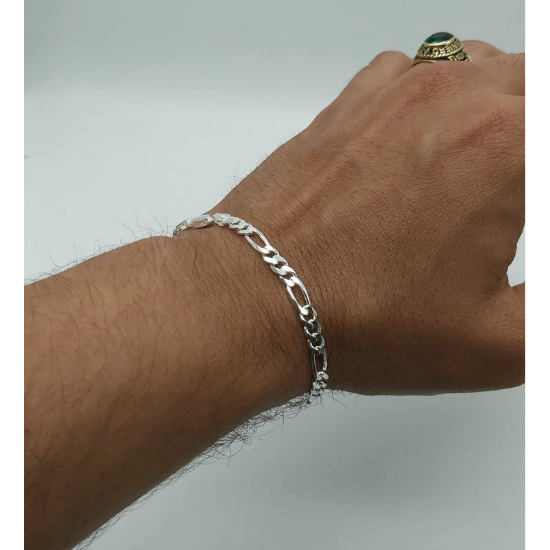 Pulsera de plata ley 925 estilo Cartier, joya italiana moderna y elegante para caballero.