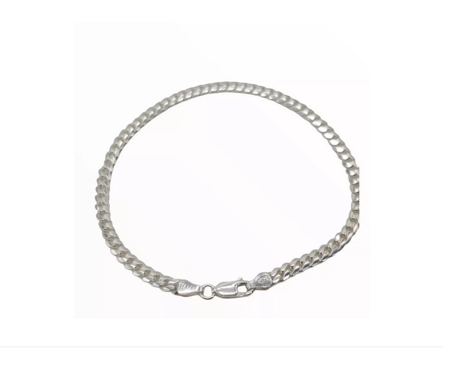 Pulsera estilo cubano en plata 925 italiana, diseño fuerte y masculino.