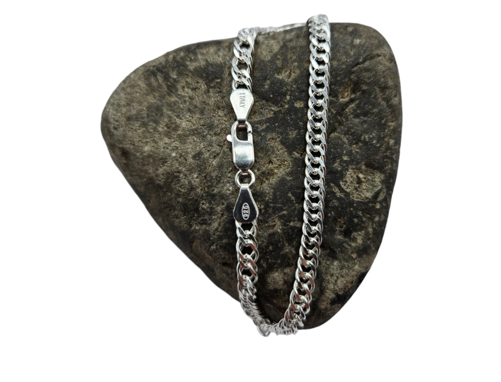 pulsera doble grumet masculina fabricada en plata ley 925