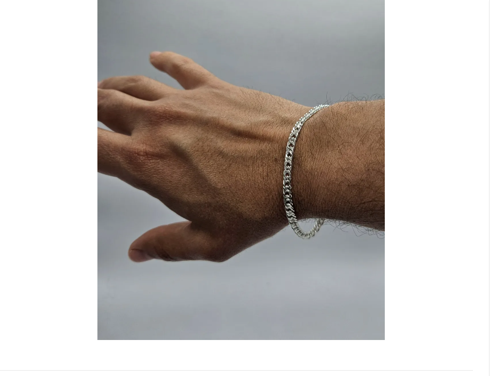 pulsera doble grumet clásica hombre joyería plata ley 925