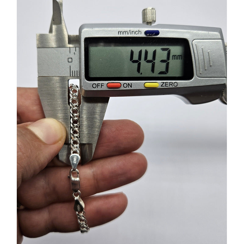 Pulsera de plata ley 925  doble grumet, diseño italiano para caballero.