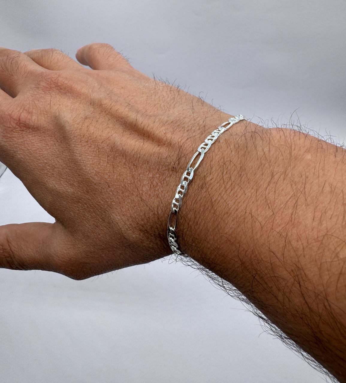 Pulsera estilo Cartier Gucci hombre plata ley 925 auténtica