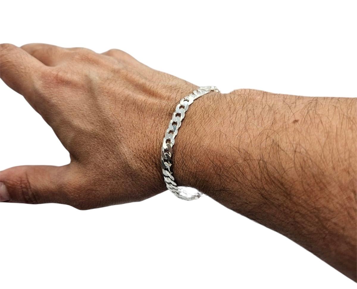 Pulsera grumet hombre plata ley 925 auténtica estilo clásico
