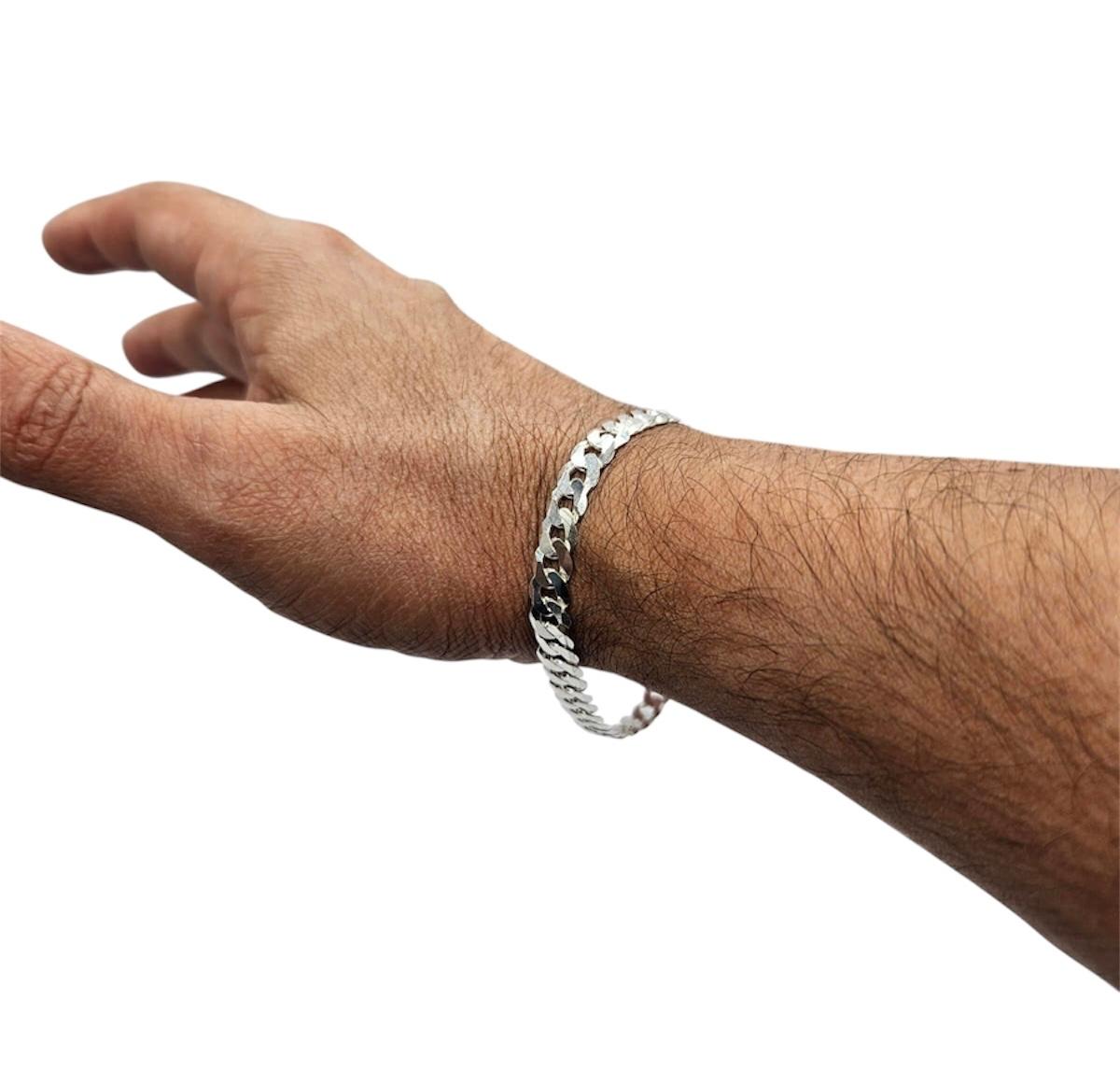 Detalle pulsera grumet masculina plata italiana 925