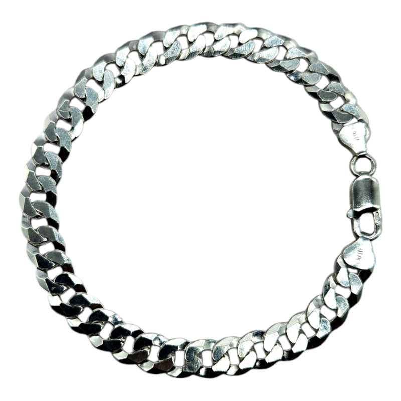 Pulsera de plata ley 925 para hombre modelo grumet, diseño clásico y elegante.